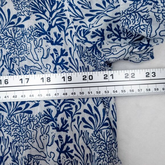 Nicole Miller Shirt - Short Sleeve Button Up - Hawaiian Coastal Chic - Women's S - Picture 4 of 6